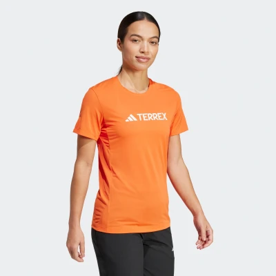 Abbildung von Adidas Terrex Multi LOGO TECH Sport Tshirt, Damen, Größe: Small, Semi impact orange