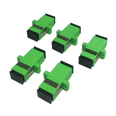 Abbildung von CERRXIAN Glasfaser Adapter, SC Buchse auf Buchse, APC Simplex, Einzelmodus, Glasfaserkoppler, Netzwerk, Internetanschluss (grün, 5er Pack)