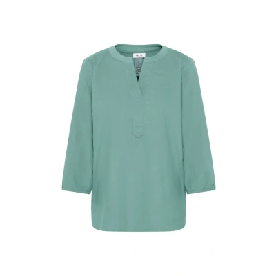 Abbildung von CECIL Damen 3412033 Split Neck Cordbluse, Jewel Green, L