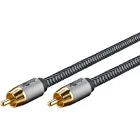 Abbildung von goobay 65296 Mono Cinchkabel 2m / Audio Kabel für Subwoofer HiFi Geräte/Flexibles Textilkabel/Digitales Koaxialkabel/vergoldete Anschlüsse