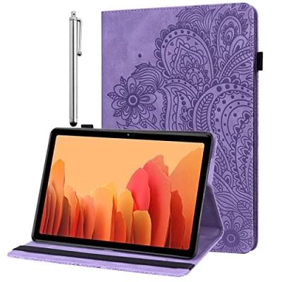 Abbildung von GLANDOTU Hülle für Lenovo Tab M8 (3./2./1. Gen) TB 8506F/TB 8506X/TB 8705F/TB 8705X mit Schutzfolie und Stylus Stift Ultra Dünn Standfunktion Flip Cover PU Leder (Lila)