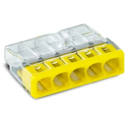 Abbildung von WAGO Verbindungsklemmen 2273 205 5 Leiter, bis 2,5 mm², 100 Stück, COMPACT Verbindungsklemme für eindrähtige bestätigte Anwendungssicherheit, kleinstmögliche Bauform