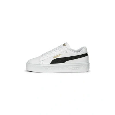 Abbildung von Puma Smash Platform Sneaker low, Damen, Größe: 37, White black gold Leder/synthetik