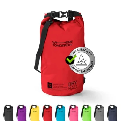 Abbildung von #DoYourOutdoor Where Tomorrow Dry Bag Tasche 5L rot Wasserdichter Rucksack Wasserfester Beutel &amp; Packsack Drybag ideal für Boot, Kajak, Angeln und Camping