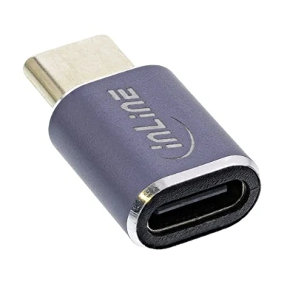 Abbildung von InLine® USB4 Adapter, USB Typ C Stecker/Buchse, Aluminium, grau