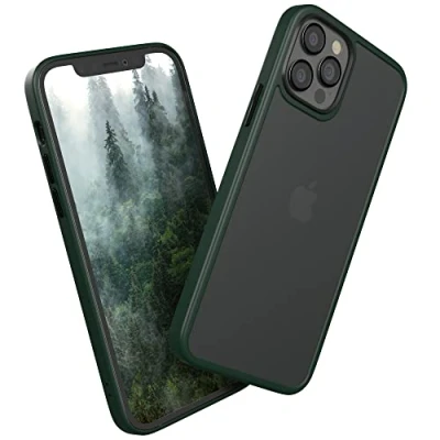 Abbildung von EAZY CASE Ultra Schutz Outdoor Hülle kompatibel mit iPhone 12/12 Pro, hochwertige Schutzhülle Aufprallschutz, Stoßfest und Kratzfest, dünne Handyhülle Kameraschutz, Dunkel Grün