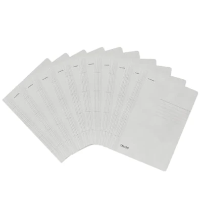 Abbildung von Original Falken 100er Pack Schnellhefter. Made in Germany. Aus Recycling Karton für DIN A4 kaufmännische und Behördenheftung grau Blauer Engel Hefter ideal Büro Schule