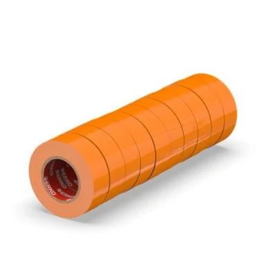 Abbildung von ERKO Isolierband Orange 10er Pack 15mm x 10m PVC Elektrische Leitungen Reparatur, Hochflexibel mit starker Klebekraft, Chemiebeständig, Wasserfest, Klebeband