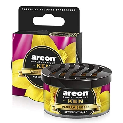 Abbildung von AREON Ken Lufterfrischer Vanille Schwarz Auto Duft Autoduft Wohnung Dose Duftdose Erfrischer 3D Set (Vanilla Black Pack x 3)