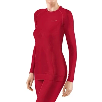 Abbildung von FALKE Damen Baselayer Shirt Maximum Warm Round Neck W L/S SH Funktionsmaterial schnelltrocknend 1 Stück, Rot (Red 8644), S