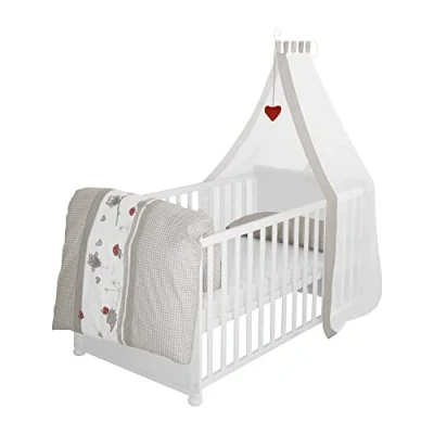 Abbildung von roba® Babybett Komplettbettset, verschiedene Ausführungen, Gitterbett, umbaubar, inkl. Textilausstattung
