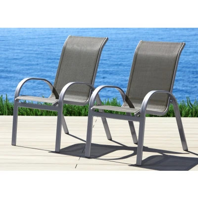 Abbildung von MERXX Gartenstuhl &quot;Amalfi&quot;, (Set), 2 St., 2er Set, Alu/Textil, stapelbar