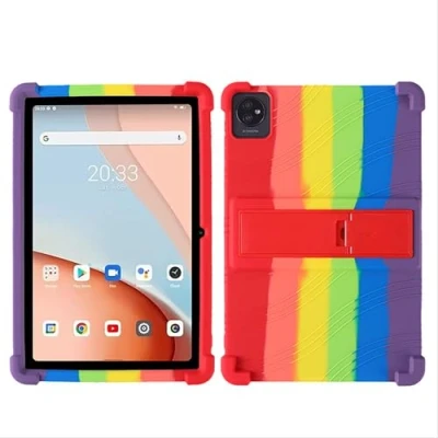 Abbildung von GIOPUEY Hülle Kompatibel mit Blackview Tab 70 WiFi Ständer Weiche TPU Silikon Schutzhülle Airbag Sturzschutz Case Colorful
