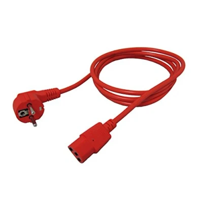 Abbildung von ROLINE Netzkabel, gerade IEC Buchse, rot, 1,8 m