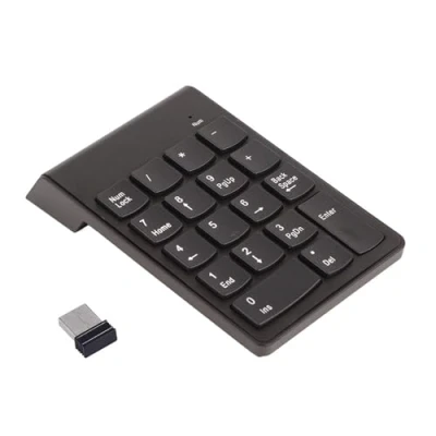 Abbildung von Richer R 2.4G Wireless Numberic Tastatur, Tragbare Kabellos Nummernblock/Numeric Keypad 18 Tasten Ziffernblock mit USB Empfänger für/Laptop/Notebook/PC usw.