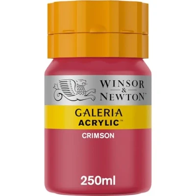 Abbildung von Winsor &amp; Newton 2137203 Galeria Acrylfarbe, hohe Pigmentierung, lichtecht, alterungsbeständig, cremige Konsistenz, 250 ml Topf Karmesin