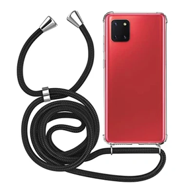 Abbildung von MyGadget Handykette für Samsung Galaxy Note 10 Lite [ TPU Hülle mit verstellbaren Band ] Handyhülle Handyband zum Umhängen Kordel Schnur Case Schutzhülle Schwarz