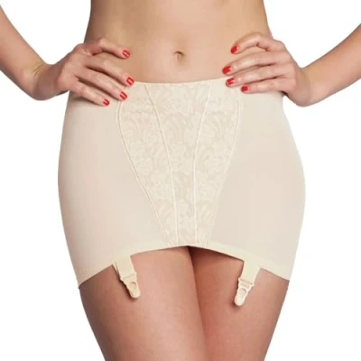 Abbildung von Miss Perfect Dessous Body Trim Hüfthalter Damen Shapewear stark formend Strumpgürtel Strumpfhalter Miedergürtel Strapsgürtel Hüftgürtel Powernet in Hautfarben Größe 80 (42)