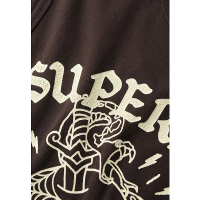 Abbildung von Superdry Herren Tanktop mit Tattoo Grafik Bison Schwarz XXL