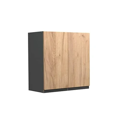 Abbildung von Vicco Hängeschrank R Line, Goldkraft Eiche/Anthrazit, 60 cm J Shape
