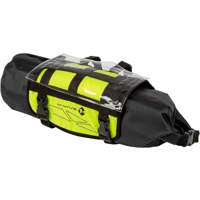 Abbildung von M WAVE Unisex Erwachsene Rough Ride Front Fahrrad Lenkertasche neongelb, ca. 59x23 cm