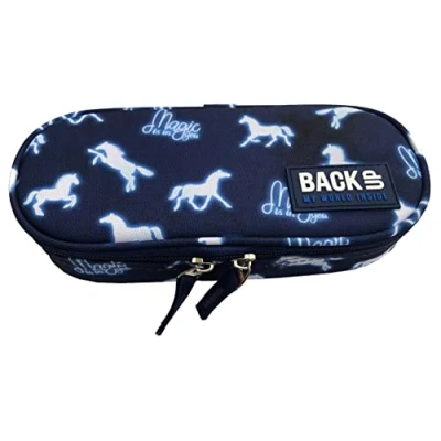 Abbildung von DERFORM Federtasche Pferde Schlamper Etui Faulenzer Schlampermappe Stifte Mäppchen Magic