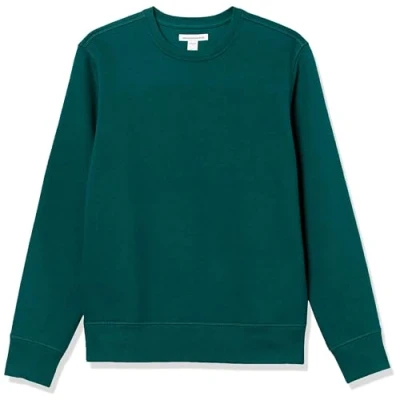 Abbildung von Amazon Essentials Herren Fleece Sweatshirt mit Rundhalsausschnitt (erhältlich in Big &amp; Tall), Tannengrün, XXL