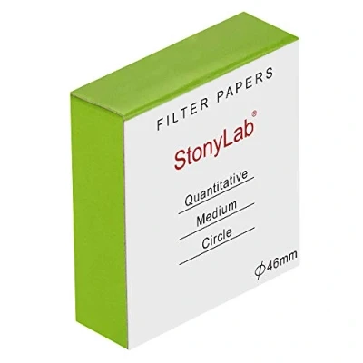 Abbildung von stonylab Quantitative Filterpapier Kreise, Zellulose mit 46mm Durchmesser und Einer Filtrationsgeschwindigkeit von 20 Mikron, Packung 100 Stück