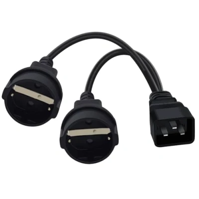 Abbildung von HuaLiSiJi IEC320 C20 auf Schuko Buchse 16A 250V, USV Stecker CEE7 Buchse, für Außen Oder Innenbereich 35cm