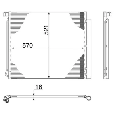 Abbildung von MAHLE ORIGINAL AC 269 000S Klimakondensator mit Trockner 14 15,5 570, 590 BMW: X5, X6