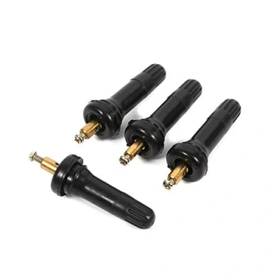 Abbildung von 4 Stück Ventil für Schrader Sensor, Gummiventil Ersatz Schrader, Reifendrucksensor Reifendruckkontrollsystem Reifen Ventilstämme TPMS Sensor Ventilschaft Ventileinsätze Auto