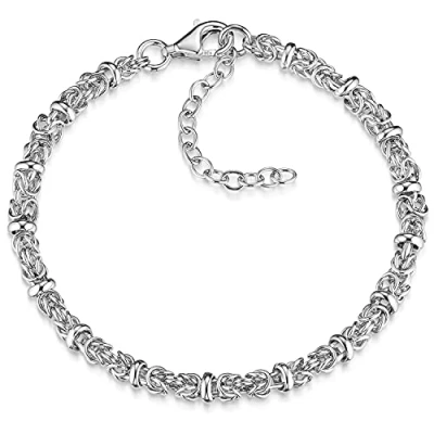 Abbildung von Materia Silberarmband Damen Herren Silber Königskette Ø5mm massiv SA 29, 925 Sterling Silber, rhodiniert