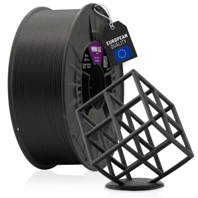 Abbildung von WINKLE PETG Filament aus Kohlefaser, für 3D Drucker, Filament, 1,75 mm, 1 kg, Carbon CF, Maßgenauigkeit, Spule mit kg