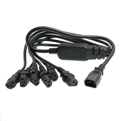 Abbildung von HT Kabel UPS PDU Computer PC Stromverteilerkabel C14 bis 6 x C13 10A 250V Verlängerungskabel (c14 6xc13)