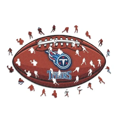 Abbildung von Iconic Puzzles, Tennessee Titans Crest, 100% ökologisch nachhaltiges Holzpuzzle mit offizieller Lizenz, Größe M, 270 Teile