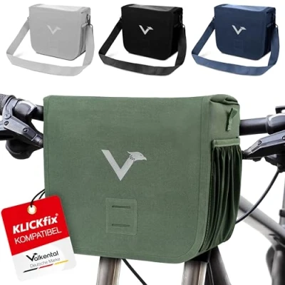 Abbildung von Valkental® x KLICKfix® wasserdichte Lenkertasche 7L Volumen Robuste Fahrradtasche Lenker mit Magnetverschluss Inkl. Handyfach Fahrrad Ebike KLICKfix kompatibel