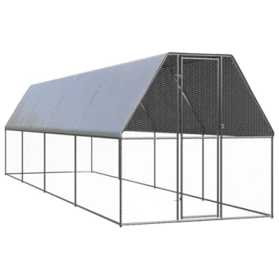Abbildung von vidaXL Outdoor Hühnerkäfig 2x8x2m Verzinkter Stahl Hühnerstall Freilaufgehege