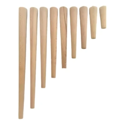 Abbildung von HOOZ 4er Set Tischbeine Holz 25 cm Buche Natur Größen von 10 55 mit M10 Stockschraube Natur/Teak Lasur Ideal für Esstische, Schreibtische, Couchtische &amp; DIY Projekte