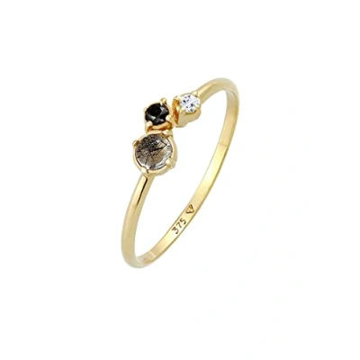 Abbildung von Elli DIAMONDS Diamantring Diamant (0.03 ct) Topas Turmalin 375er Gelbgold, Verlobungsring
