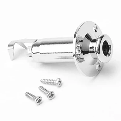 Abbildung von Sourcingmap Endpin für E Gitarre, 3 Zinken, Stereo Eingang / Ausgang, 6,35 mm, Chrom