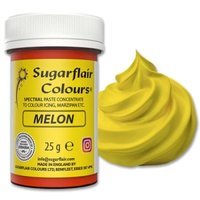 Abbildung von Sugarflair Lebensmittelfarbe Pasta Melon, Lebensmittel Farbe für Fondant und Marzipan, Spectral Concentrated Paste Colours 25g