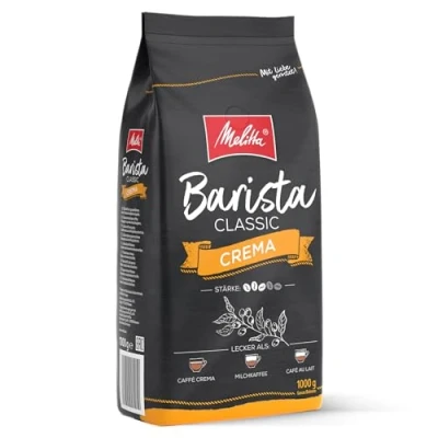 Abbildung von Melitta Barista Classic Crema, Ganze Kaffee Bohnen 1kg, ungemahlen, Kaffeebohnen für Vollautomat, mittlere Röstung, Stärke 3