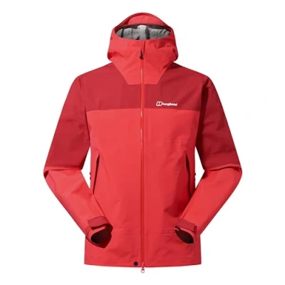 Abbildung von Berghaus Highland Storm 3L Waterproof Jacke für Herren, Karminrot/hoher Mohnblume, XL