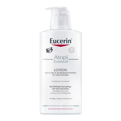Abbildung von Eucerin KÖRPERPFLEGE Lotion Atopicontrol BEI NEURODERMITIS, Beruhigende Feuchtigkeitspflege, Größe: 400 ml,