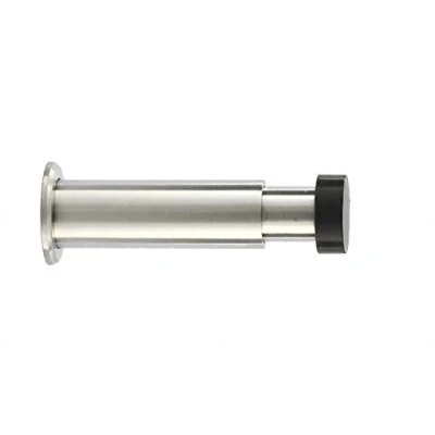 Abbildung von Türstopper für Wandmontage Länge Verstellbar: 88 128 mm Edelstahl AISI 304 Gummi aus Natursilikon Schwarzer Stoßdämpfer I 182 EVI Herrajes