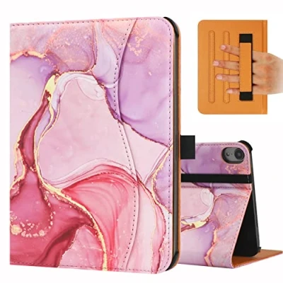Abbildung von FANRTE iPad Mini 6. Generation Hülle 8,3 Zoll 2021, Premium PU Leder Folio Stand Smart Schutzhülle, Multi Betrachtungswinkel und Auto Wake &amp; Sleep Funktion für (rosa Marmor)