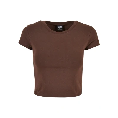 Abbildung von Urban Classics Stretch Jersey Cropped TEE Tshirt basic, Damen, Größe: 5XL, Brown