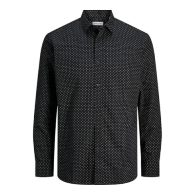 Abbildung von Jack &amp; Jones JJOE Print Hemd, Herren, Größe: Small, Black/ditsy