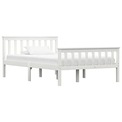 Abbildung von vidaXL Bett Massivholzbett Weiß Kiefer 120x200 cm