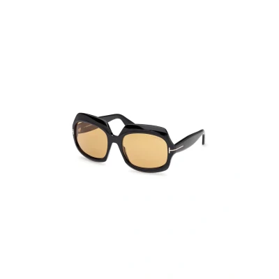 Abbildung von Tom Ford REN Sonnenbrille, Damen, Größe: 60, Glossy black brown